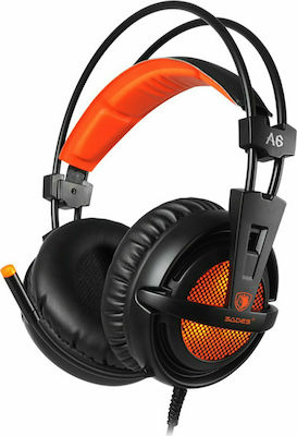 Sades A6 Over Ear Gaming Headset with Connection USB Orange