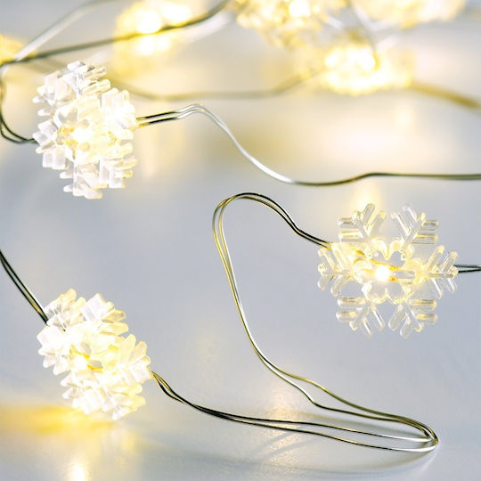 20 Lights LED 2m. Warm White Battery in String 1pcs