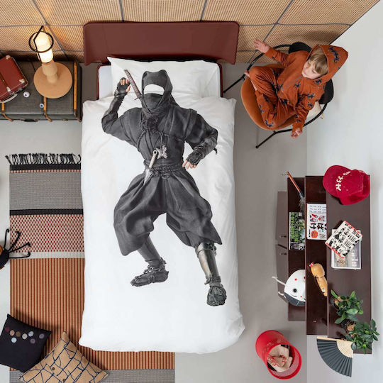 Snurk Ninja Kids Duvet Cover Single Gray 160x220cm