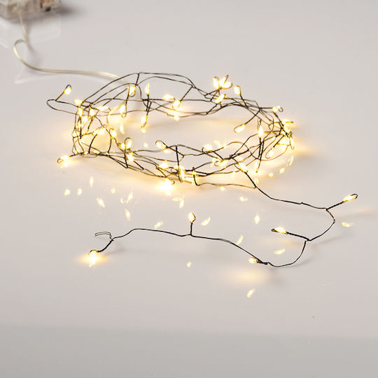 50 Lights LED 2.8m. Warm White Battery in String 1pcs