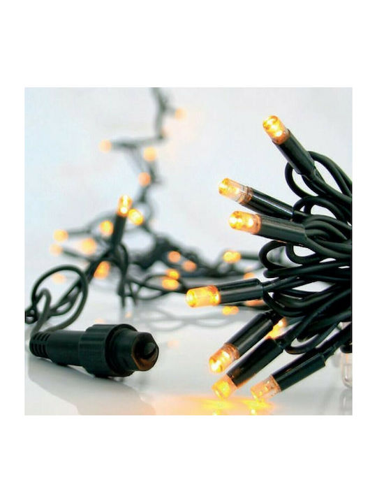 100 Weihnachtslichter LED 11.6für eine E-Commerce-Website in der Kategorie 'Weihnachtsbeleuchtung'. Warmes Weiß Elektrisch vom Typ Zeichenfolge mit Grünes Kabel Eurolamp