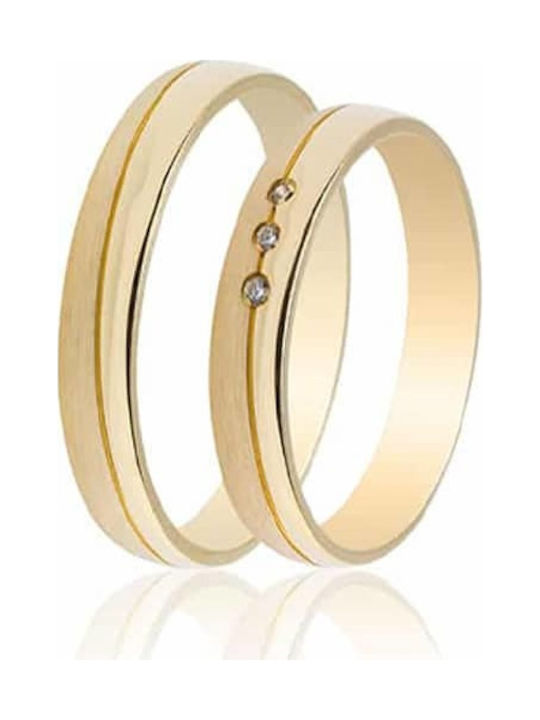 Maschio Femmina Celebrity Plus Ehering-Set aus Gelb Gold 9K mit Diamant