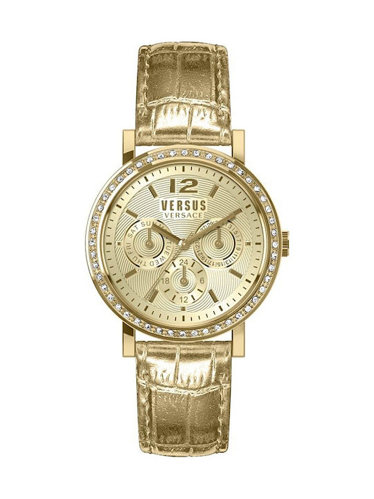 Versus by Versace Uhr Chronograph mit Gold Lede...
