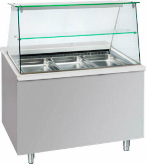 Bambas Frost CMF 180 Inox Показвач за загряване на продукти Камера 2 нива с 5 места за гастрономски контейнери и мощност 1550W Ш110 x Д90 x В130 см.