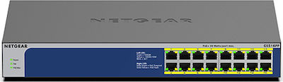 NetGear GS516PP Unmanaged L2 PoE+ Switch with 16 Gigabit (1Gbps) Ethernet Ports