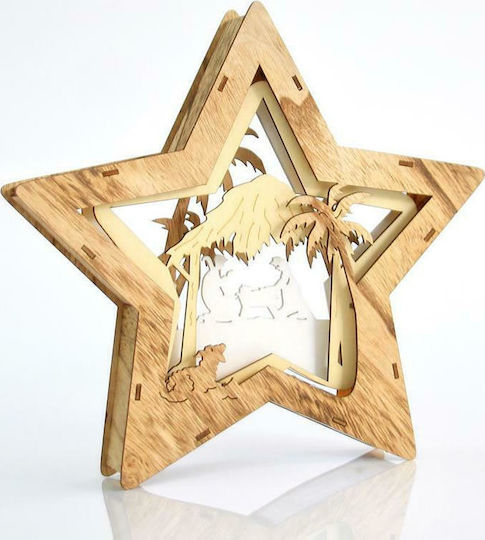 Eurolamp Crăciunesti Decorative Stele Luminate Lemnoase 32x6x32.5buc 3buc