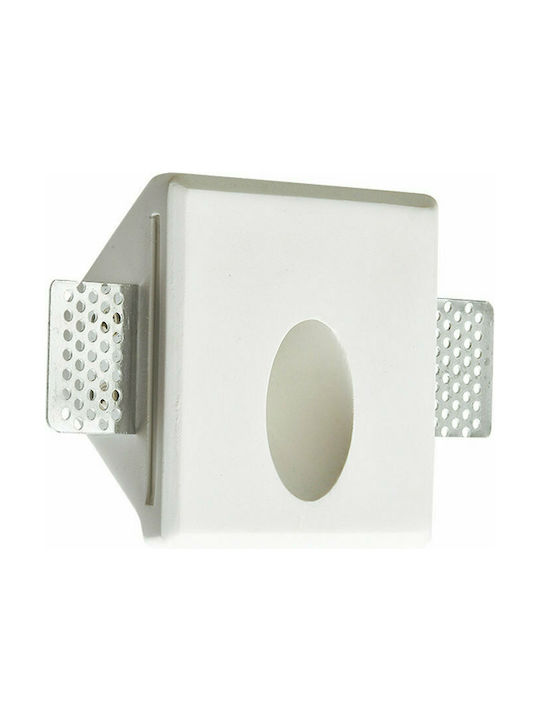 Aca Trimless Mavis Square Plaster Recessed Spot with Socket GU10 White 10x10cm.