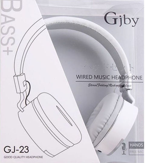 Gjby GJ-23 Ενσύρματα On Ear Ακουστικά Λευκά