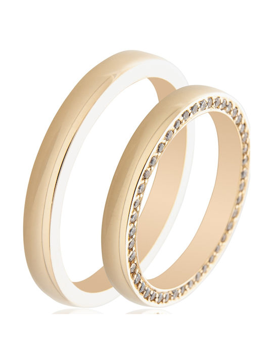 Maschio Femmina Famous In Love Wedding Rings 14K