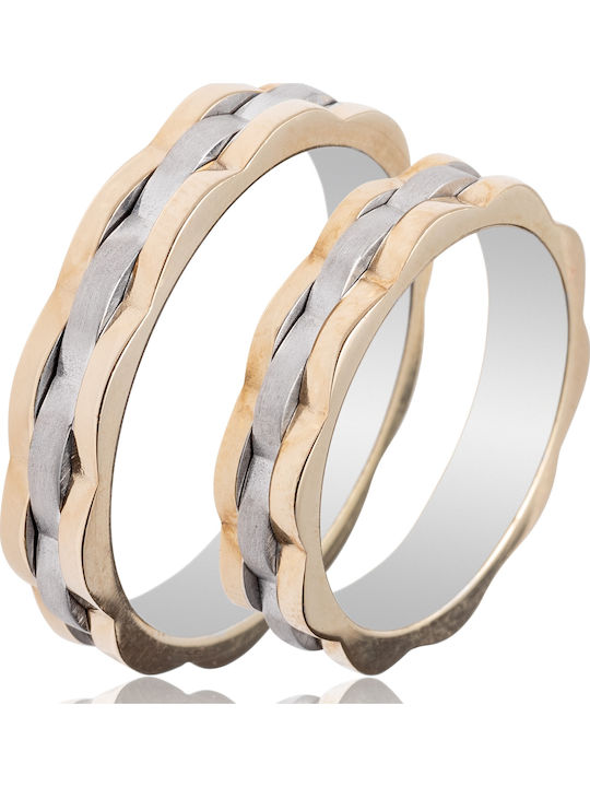 Maschio Femmina Famous Couple Wedding Rings Bicolour 14K