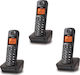 Uniden AT3100 Cordless Phone (3-Pack) with Speaker Black