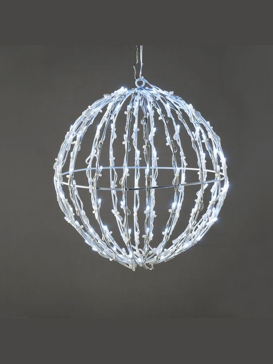 Aca Weihnachtlicher Metallisch Lichtschlauch in Form von Kugel Weiß 26x25x25cm 3d Cage Ball