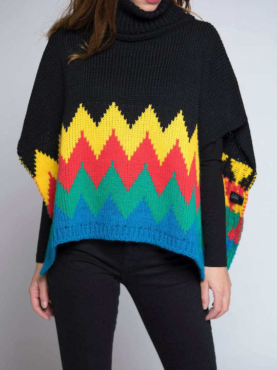 M Missoni Poncho negru tricotat