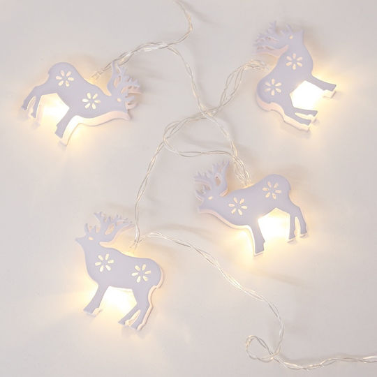 10 Lights LED 1.35m. Warm White Battery in String 1pcs