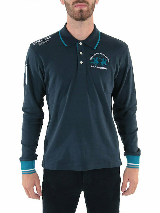 La Martina Jaydon Herren Langarmshirt Polo Navy