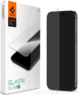 Spigen GLAS.TR Slim Clear Vollkleber Vollflächig gehärtetes Glas (iPhone 12 / 12 Pro) AGL01511