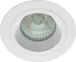 Viokef Richard Rotund Tencuială Spot Încorporat cu Soclu GU10 Alb 9.2x9.2cm. 1buc