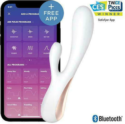 Satisfyer Mono Flex Vibrator Iepurele 20.4cm 2348 Alb