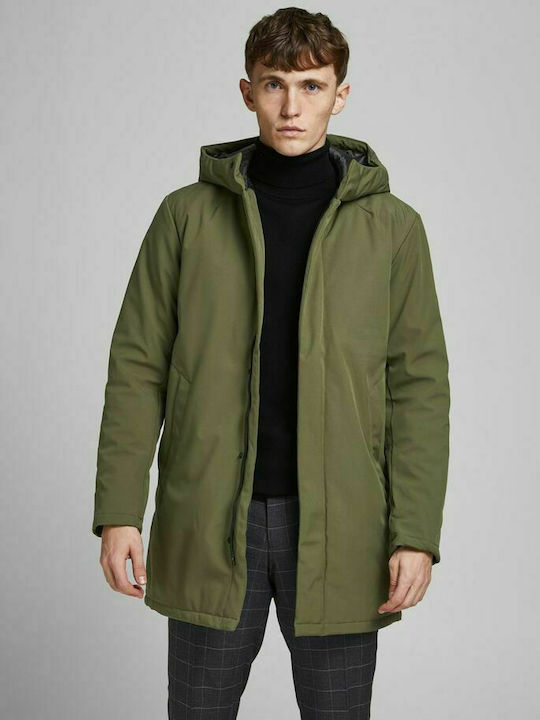 Jack & Jones Geacă pentru bărbați de iarnă Parka Verde