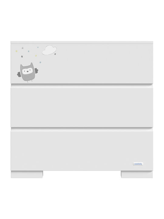 Ziggy Baby Dresser with 3 Drawers White 94x51x91cm