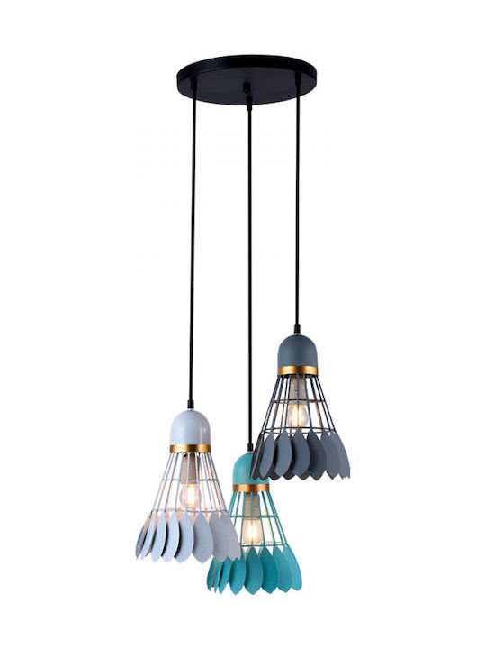 Elmark Shuttle Pendant Light Three-Light for Socket E27 Green