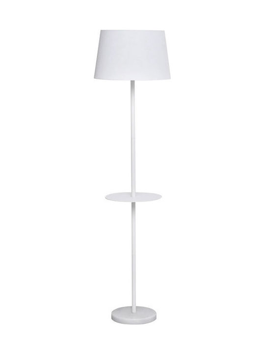 HomCom Stehlampe H152xB40cm. mit Fassung für Lampe E27 Weiß