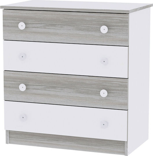 Βρεφική Συρταριέρα με 4 Συρτάρια White-Artwood 81x50x86cm