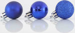 Ornament suspendat Glob Plastic Albastru 3buc S...