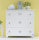 Birillo Baby Dresser with 3 Drawers White 94x50x92cm