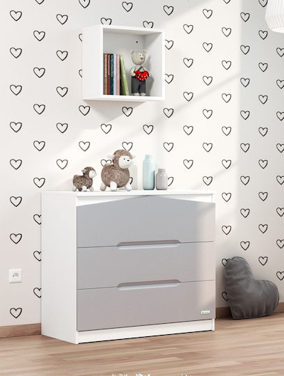 Rabbit Baby Kommode mit 3 Schubladen White-Grey 88x54x91cm
