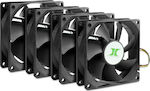 Inter-Tech Fan Set 80mm 4-Pin PWM Case Fan 4-pack