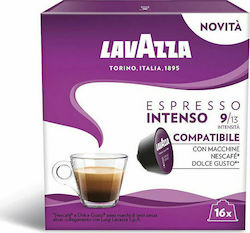 Lavazza Κάψουλες Espresso Intenso Συμβατές με Μηχανή Dolce Gusto 16caps