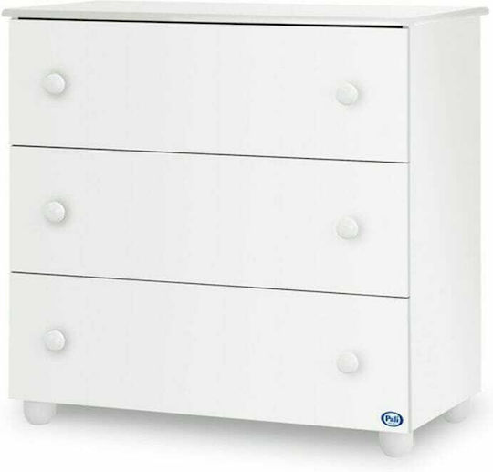 Eco Plus Βρεφική Συρταριέρα με 3 Συρτάρια Λευκή 94x50x92cm