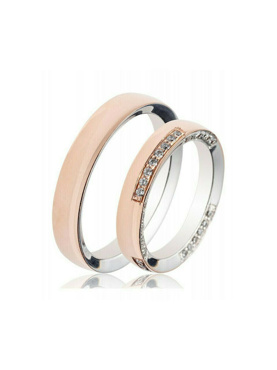 Maschio Femmina Famous Couple Wedding Rings Bicolour 9K