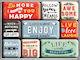 Nostalgic Art Enjoy Life Ορθογώνια Σετ Μαγνητάκια Μεταλλικά 7x10εκ. 9τμχ