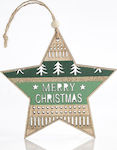 Eurolamp Wood Christmas Decorative Pendant Star 13x23cm Green