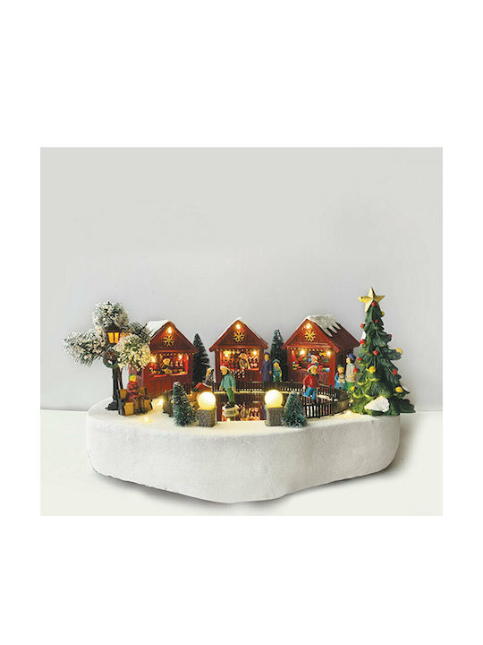Aca Christmas Illuminated Decorative Village with Battery with Music and Movement 35x24.5x18cm.