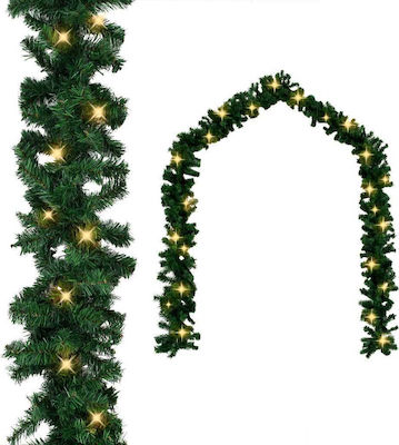 vidaXL Lighted Christmas Garland Green 2000cm 1pc