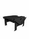 Kratki Kamin Draußen Metallisch Schwarz 58x58x32.5cm