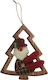 Hanging Ornament Tree Wooden Multicolour 4x20cm