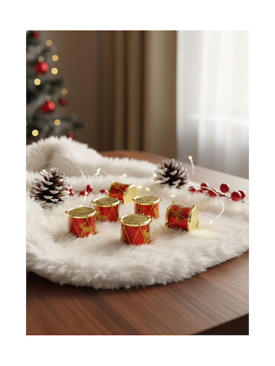 Set Weihnachtsbaumschmuck Trommelchen Rote 3,5cm 6 Stück Set Weihnachtsbaumschmuck Trommelchen Rote 3,5cm 6 Stück