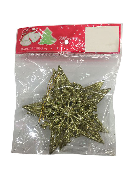 Christmas Star Ornament Gold 2pcs