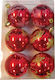 Christmas Plastic Ball Ornament Red 7x7cm 6pcs