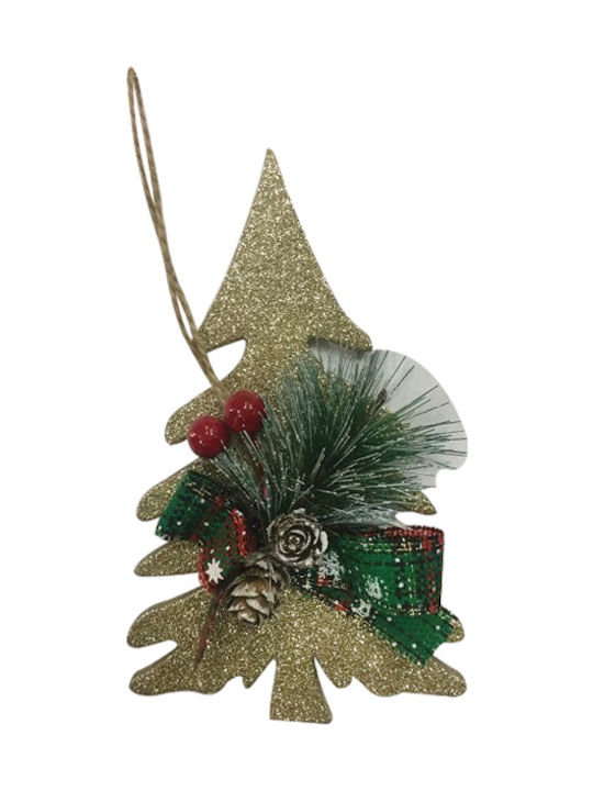 Christmas Tree Ornament Gold 10x16cm