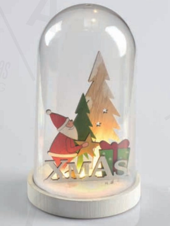 Christmas Illuminated Decorative Jar with Santa Claus 19x11x19cm LED Plastic 11X19cm