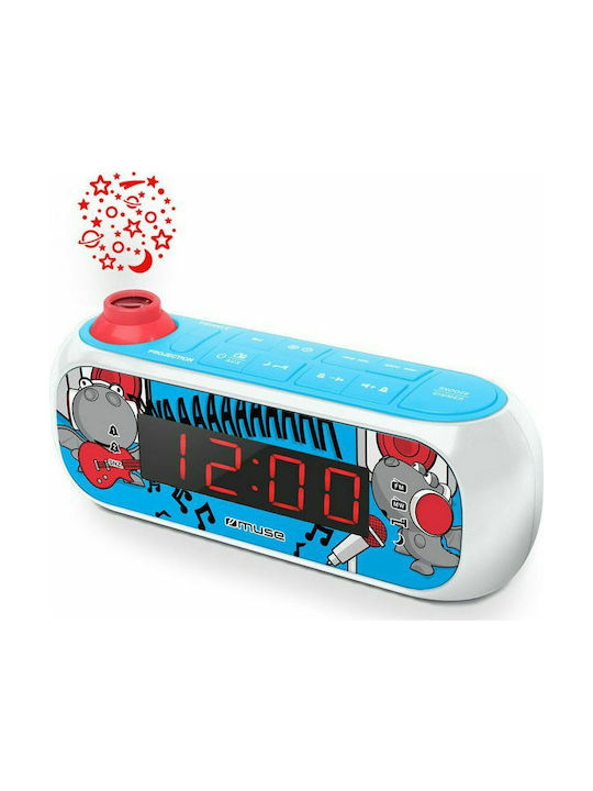 Muse Muse M-167KDG Tabletop Digital Clock with Alarm & Radio Blue M-167KDG