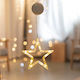 Aca Χριστουγεννιάτικο Διακοσμητικó Κρεμαστό Αστέρι Φωτιζόμενο Πλαστικό Λευκό 18x18x18εκ.