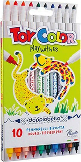 Toy Color Play with Us Μαρκαδόροι Ζωγραφικής 5mm με Διπλή Μύτη Σετ 10 χρώματα