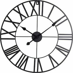 Ruhhy SPM 11434 Αντικέ Ρολόι Τοίχου Μεταλλικό Μαύρο Ø47.5cm