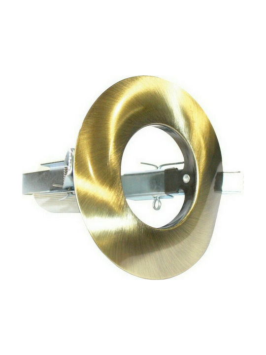 Aca Στρογγυλό Μεταλλικό Χωνευτό Σποτ με Ντουί E14 R50 σε Χρυσό χρώμα 9.5x9.5cm